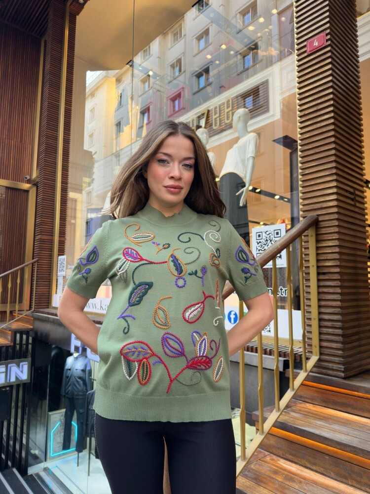 Triko Kazak Dik Yaka Yeşil - 32194 | KAZEE (3'lü Set L-XL-2XL) - 3