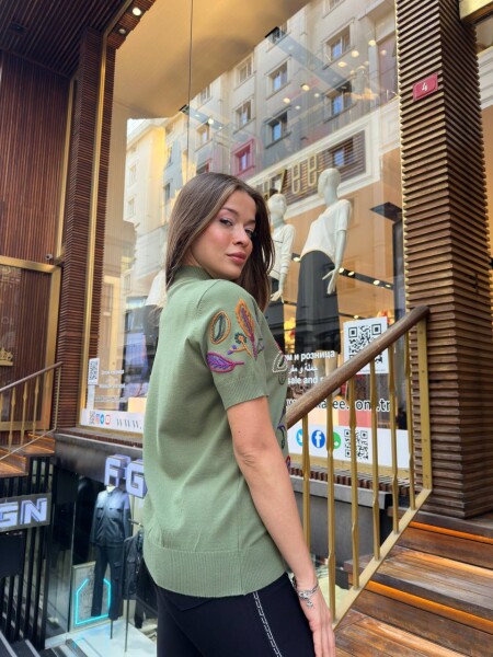 Triko Kazak Dik Yaka Yeşil - 32194 | KAZEE (3'lü Set L-XL-2XL) - 4