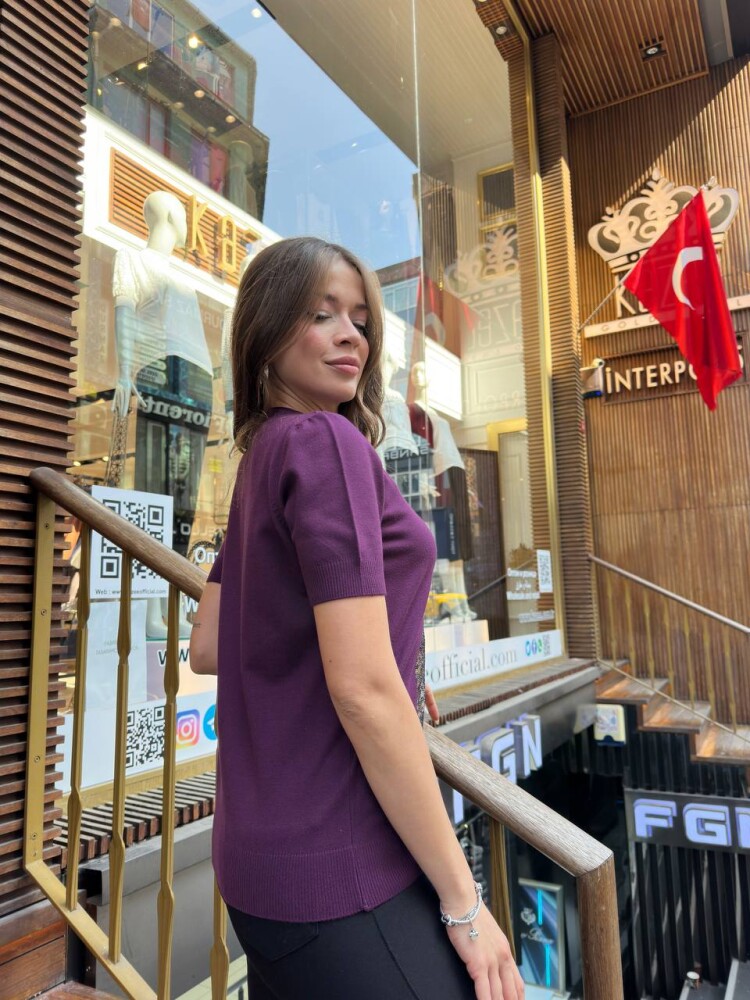 Triko Kazak Kaplan Desenli Mor - 32208 | KAZEE (3'lü Set L-XL-2XL) - 4