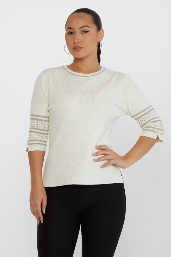 Triko Kazak Kol Detaylı Ekru - 31316 | KAZEE (3'lü Set M-L-XL) - 1