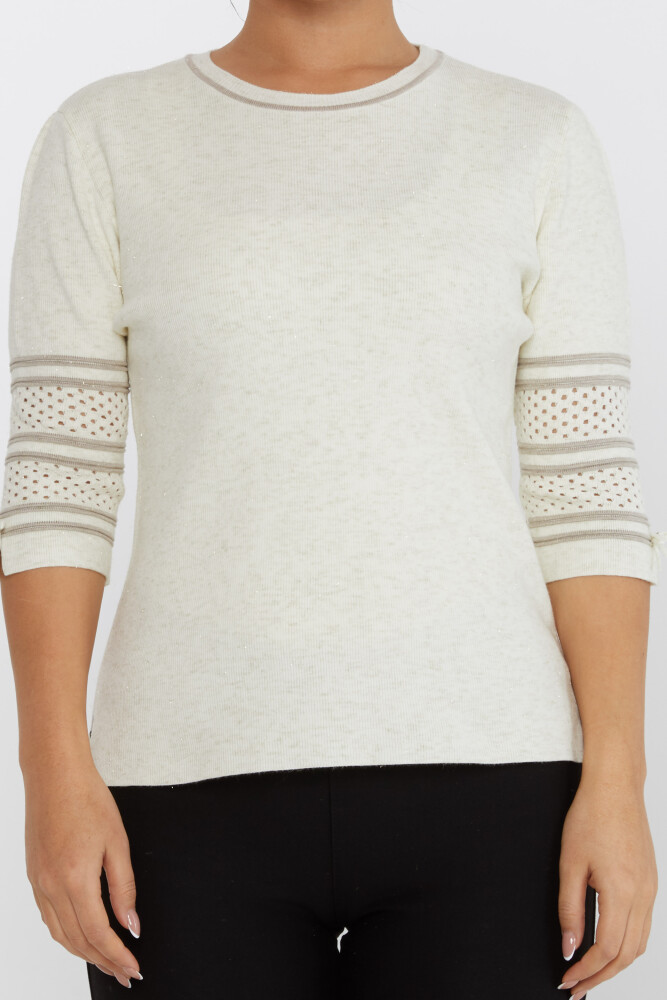 Triko Kazak Kol Detaylı Ekru - 31316 | KAZEE (3'lü Set M-L-XL) - 3