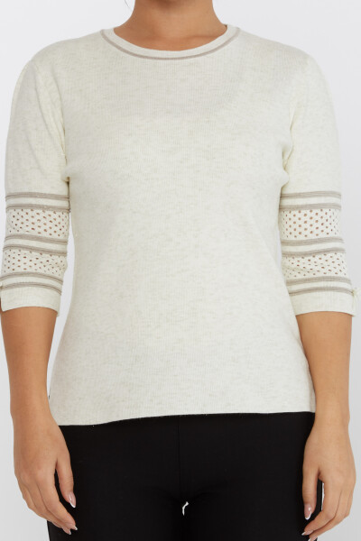 Triko Kazak Kol Detaylı Ekru - 31316 | KAZEE (3'lü Set M-L-XL) - 3