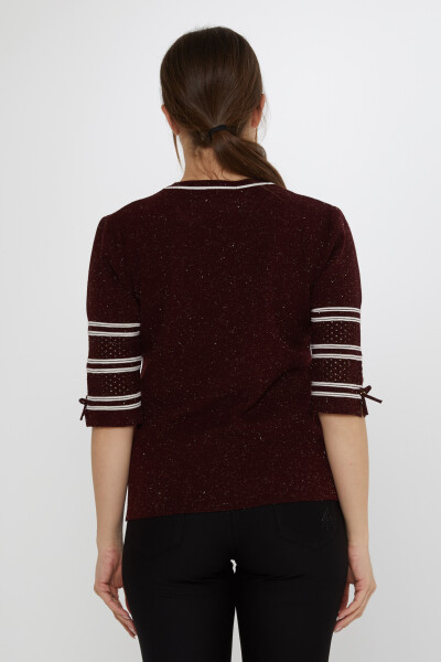 Triko Kazak Kol Detaylı Mürdüm - 31316 | KAZEE (3'lü Set M-L-XL) - 5