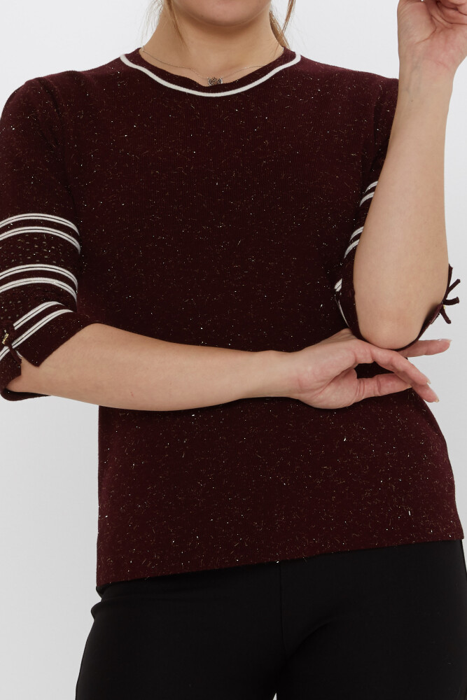 Triko Kazak Kol Detaylı Mürdüm - 31316 | KAZEE (3'lü Set M-L-XL) - 3