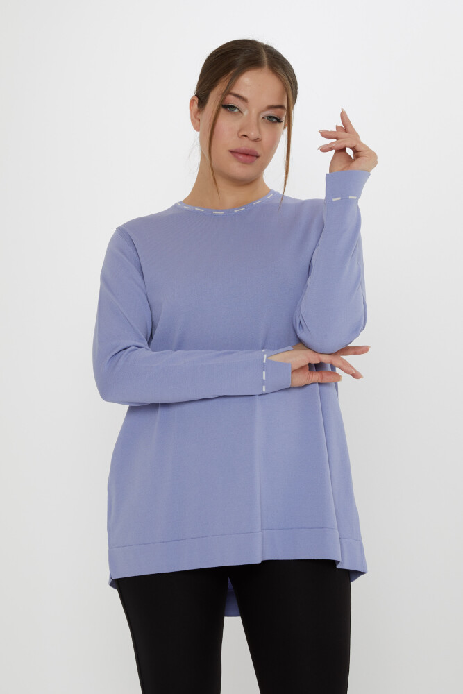 Triko Kazak Kol Yırtmaç Detaylı Lavanta - 31857 | KAZEE (2'li Set L-XL) - 1