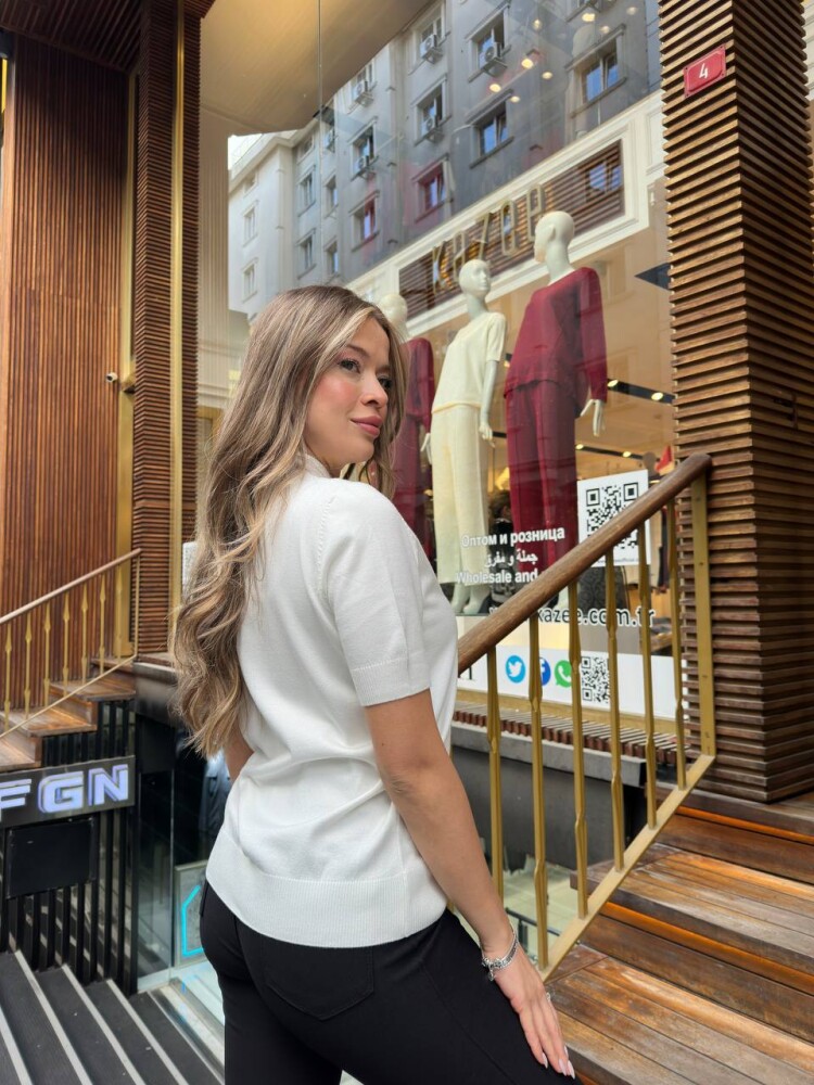 Triko Kazak Kuğu Desenli Ekru - 32160 | KAZEE (3'lü Set S-M-L) - 6