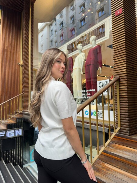 Triko Kazak Kuğu Desenli Ekru - 32160 | KAZEE (3'lü Set S-M-L) - 6