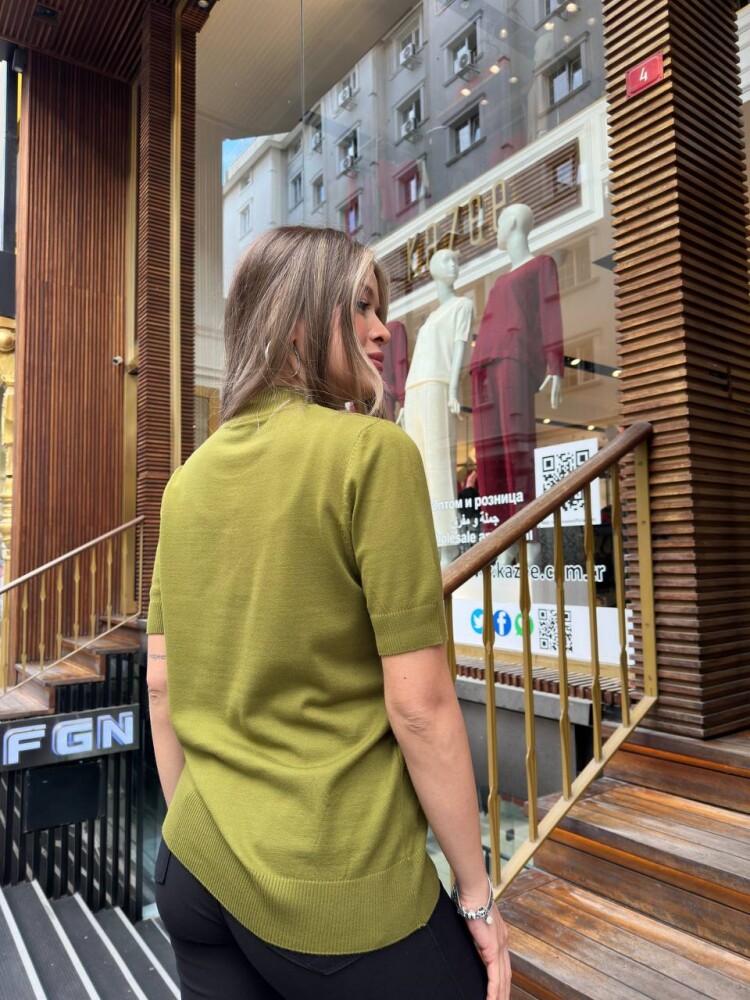 Triko Kazak Kuğu Desenli Yeşil - 32160 | KAZEE (3'lü Set S-M-L) - 6