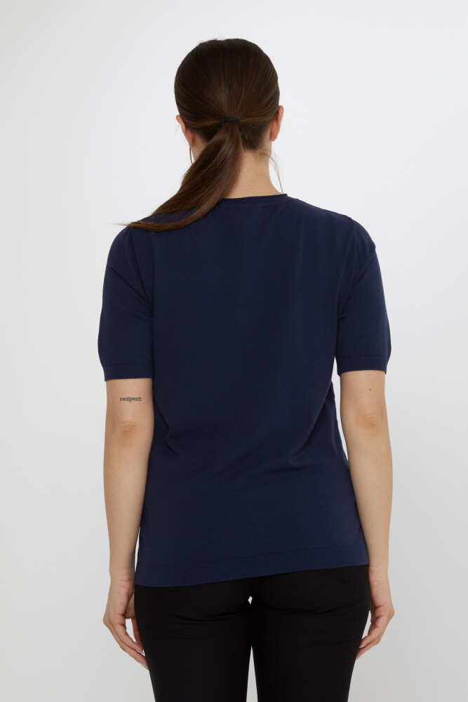 Triko Kazak Kurdele Broşlu Lacivert - 31815 | KAZEE (3'lü Set L-XL-2XL) - 6