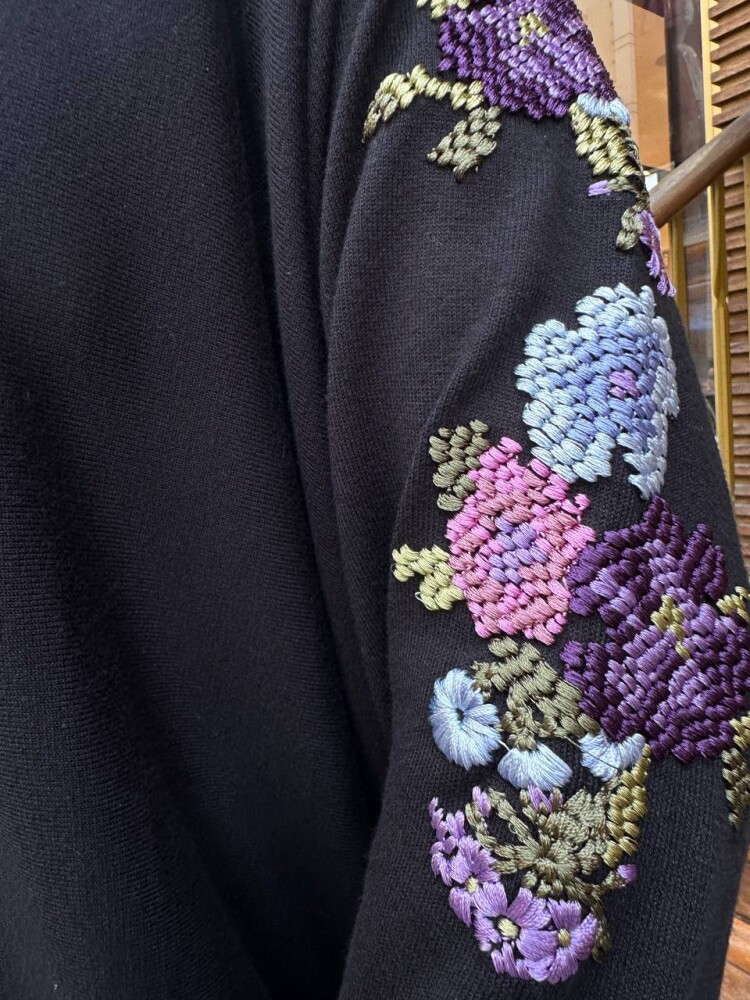 Triko Kazak Renkli Nakışlı Siyah - 31281 | KAZEE (3'lü Set L-XL-2XL) - 4