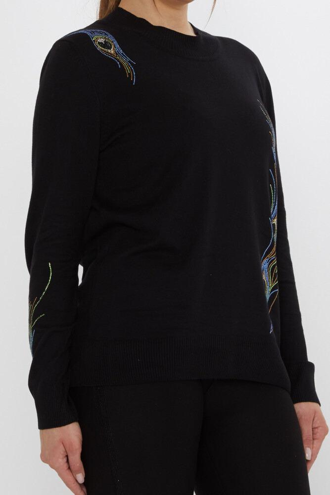 Triko Kazak Renkli Taş İşlemeli Siyah - 31775 | KAZEE (3'lü Set L-XL-2XL) - 3