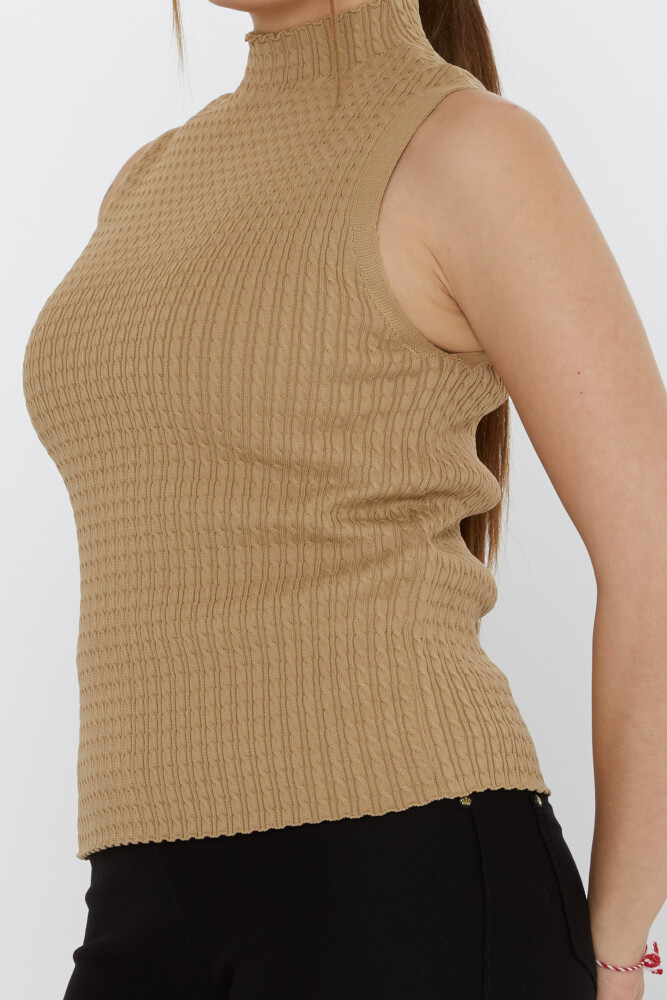 Triko Kazak Sıfır Kollu Bej - 31658 | KAZEE (3'lü Set S-M-L) - 4