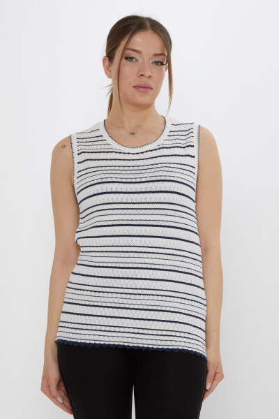 Triko Kazak Sıfır Kollu Ekru - 31764 | KAZEE (3'lü Set S-M-L) - KAZEE (1)