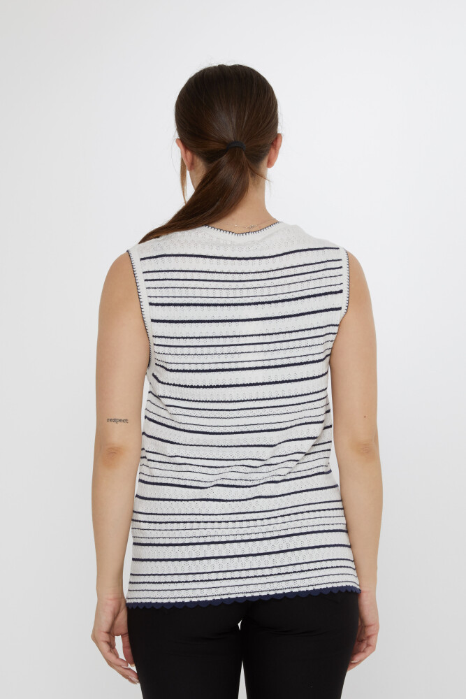 Triko Kazak Sıfır Kollu Ekru - 31764 | KAZEE (3'lü Set S-M-L) - 6