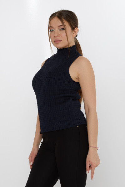 Triko Kazak Sıfır Kollu Lacivert - 31658 | KAZEE (3'lü Set S-M-L) 