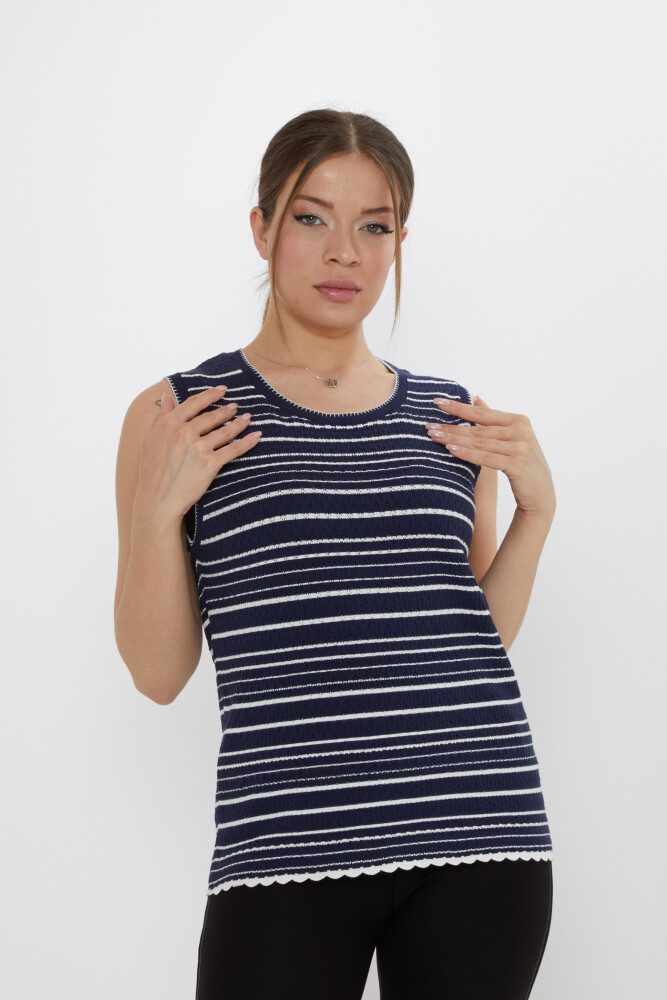 Triko Kazak Sıfır Kollu Lacivert - 31764 | KAZEE (3'lü Set S-M-L) - 1