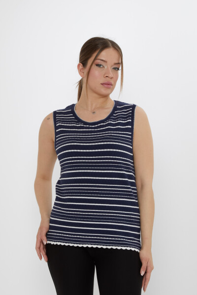 Triko Kazak Sıfır Kollu Lacivert - 31764 | KAZEE (3'lü Set S-M-L) - KAZEE (1)