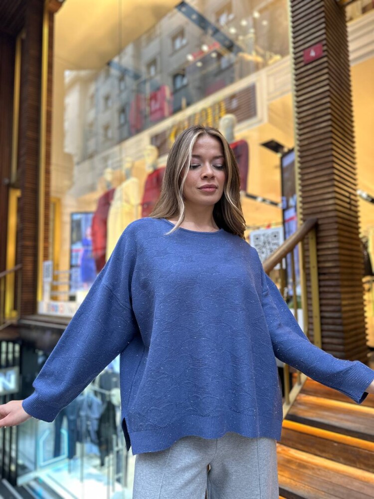 Triko Kazak Sim Geçişli Mavi - 32141 | KAZEE (3'lü Set M-L-XL) - 1