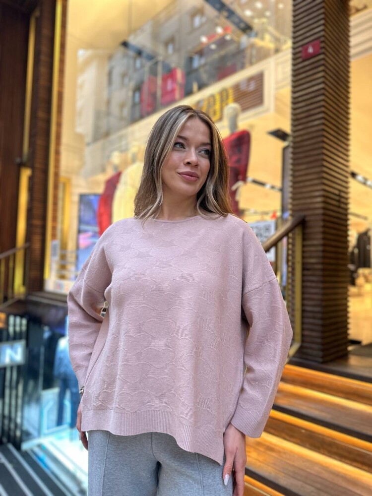 Triko Kazak Sim Geçişli Pudra - 32141 | KAZEE (3'lü Set M-L-XL) - 1