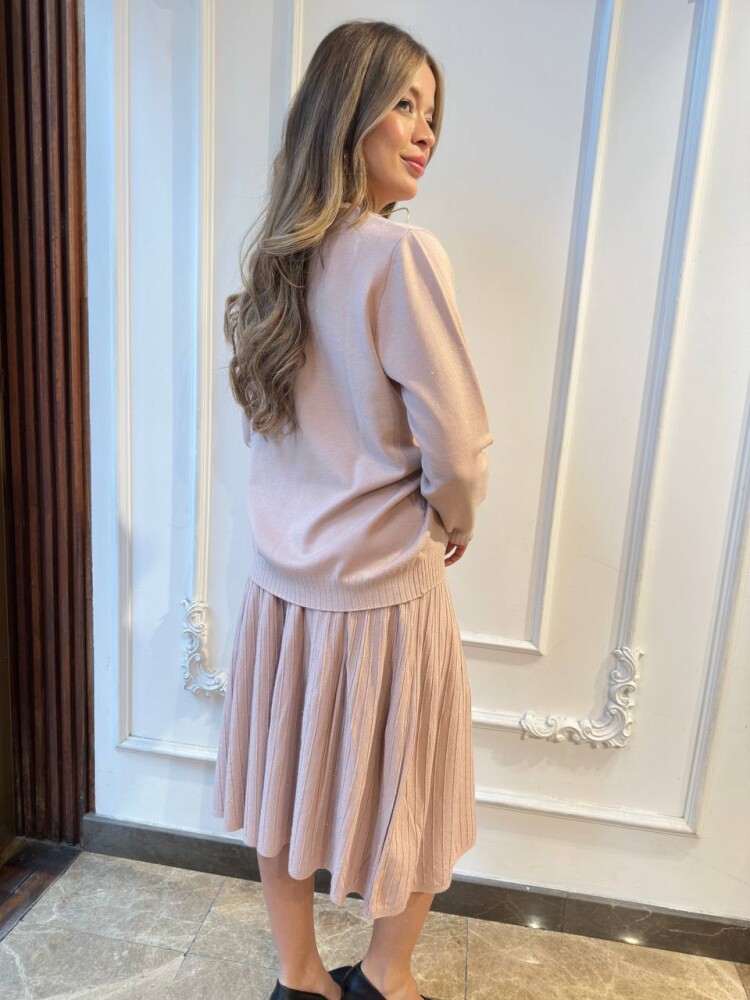 Triko Kazak Sim Geçişli Pudra - 32203 | KAZEE (3'lü Set L-XL-2XL) - 6