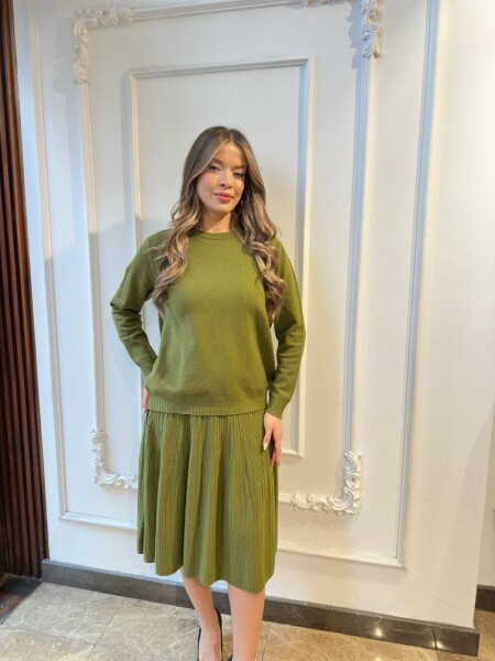 Triko Kazak Sim Geçişli Yeşil - 32203 | KAZEE (3'lü Set L-XL-2XL) - KAZEE