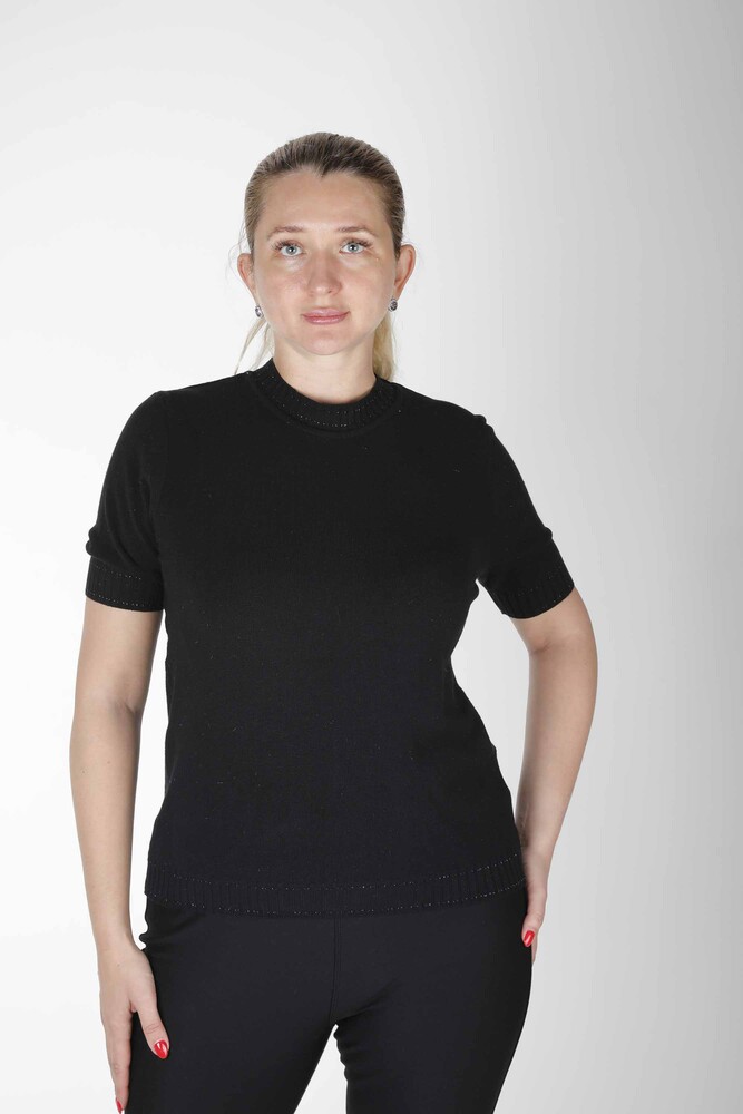 Triko Kazak Simli Siyah - 31028 | KAZEE (4'lü Set M-L-XL-2XL) - 1