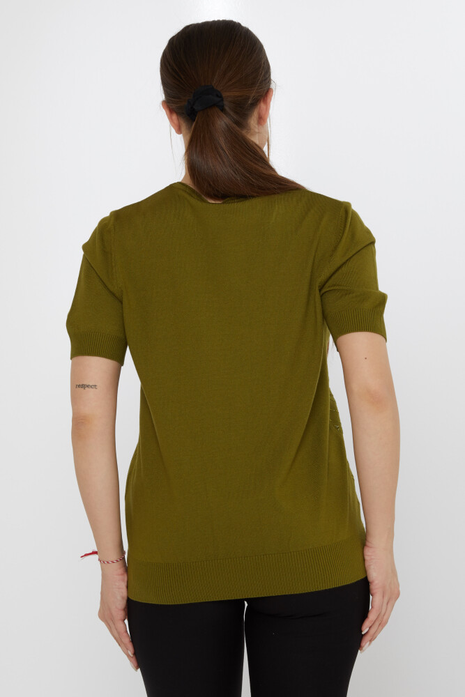 Triko Kazak Taş İşlemeli Koyu Yeşil - 30315 | KAZEE (3'lü Set L-XL-2XL) - 5