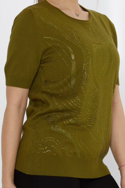 Triko Kazak Taş İşlemeli Koyu Yeşil - 30315 | KAZEE (3'lü Set L-XL-2XL) - 4