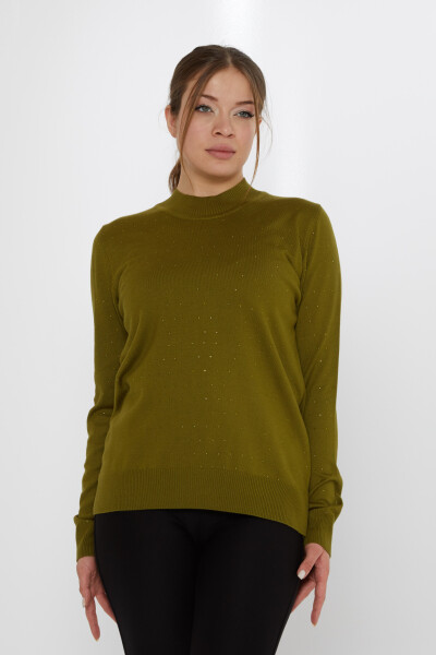 Triko Kazak Taş İşlemeli Koyu Yeşil - 31513 | KAZEE (3'lü Set L-XL-2XL) - KAZEE (1)