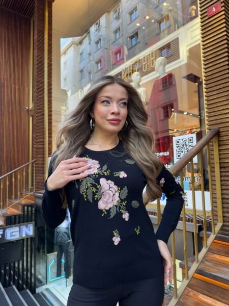 Triko Kazak Taş İşlemeli Lacivert - 32035 | KAZEE (3'lü Set M-L-XL) - 3