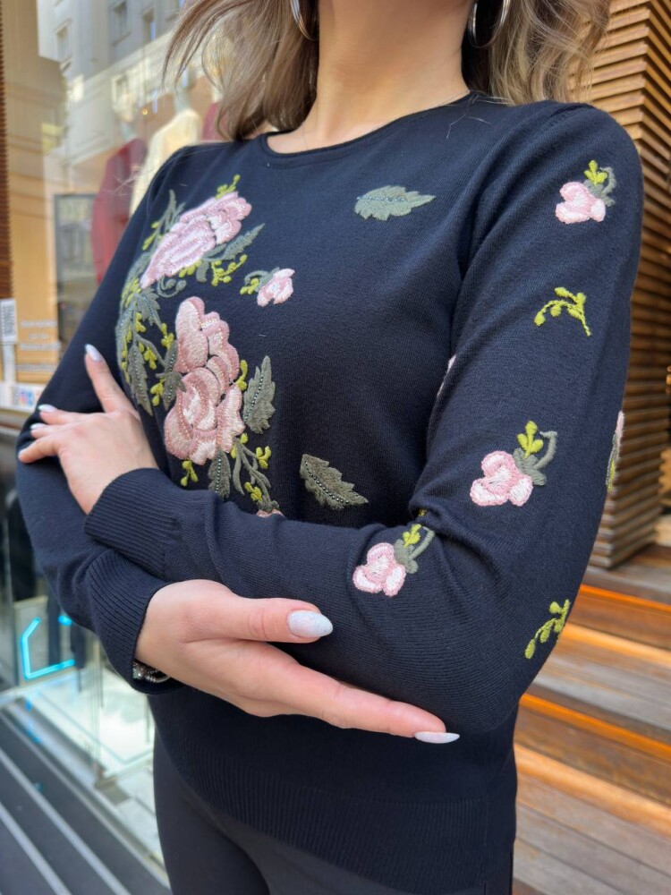 Triko Kazak Taş İşlemeli Lacivert - 32035 | KAZEE (3'lü Set M-L-XL) - 5