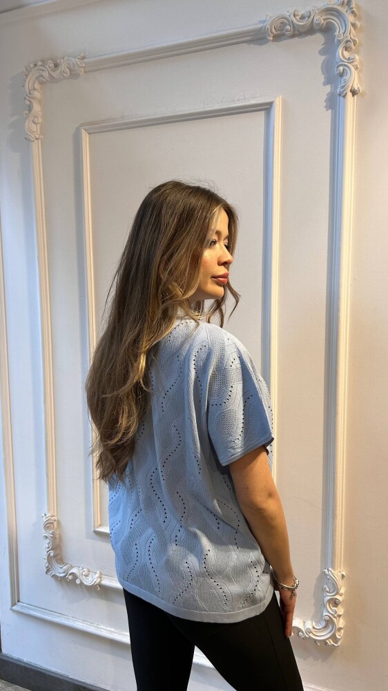 Triko Kazak Taş İşlemeli Mint - 31920 | KAZEE (3'lü Set L-XL-2XL) - 2