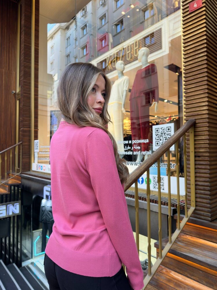 Triko Kazak Taş İşlemeli Pembe - 32035 | KAZEE (3'lü Set M-L-XL) - 6