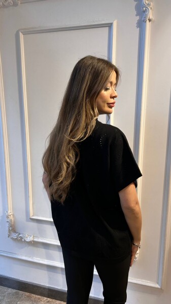 Triko Kazak Taş İşlemeli Siyah - 31920 | KAZEE (3'lü Set L-XL-2XL) - 3