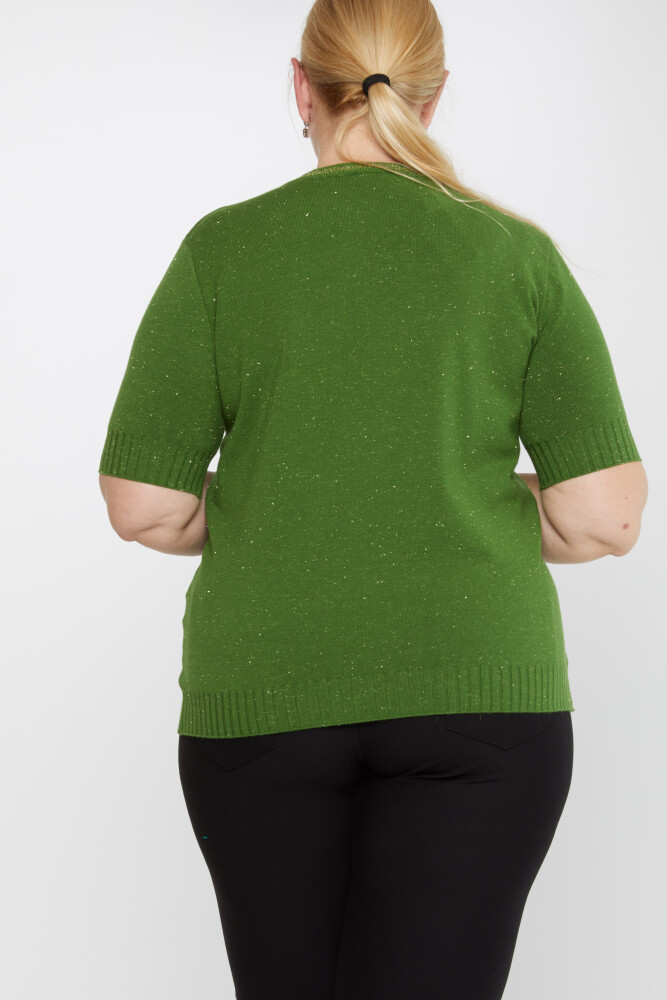 Triko Kazak Yaka Sim Detaylı Yeşil - 31610 | KAZEE (3'lü Set XL-2XL-3XL) - 4