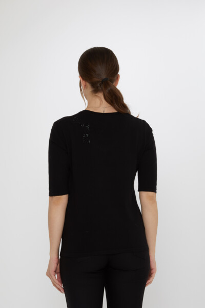 Triko Kazak Yıldız İşlemeli Siyah - 31779 | KAZEE (3'lü Set M-L-XL) - 4