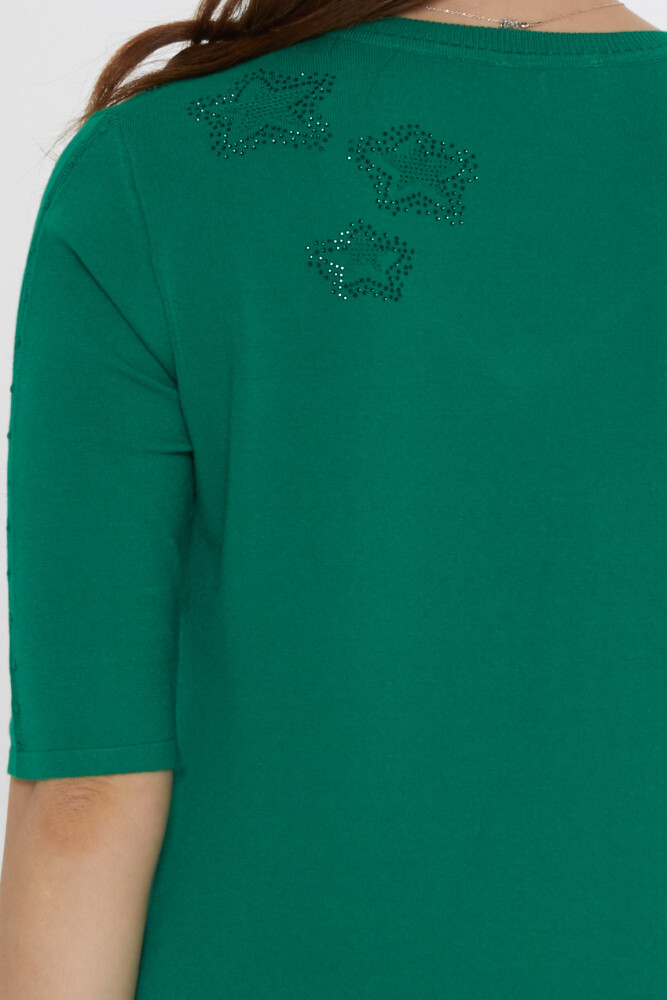 Triko Kazak Yıldız İşlemeli Yeşil - 31779 | KAZEE (3'lü Set M-L-XL) - 6