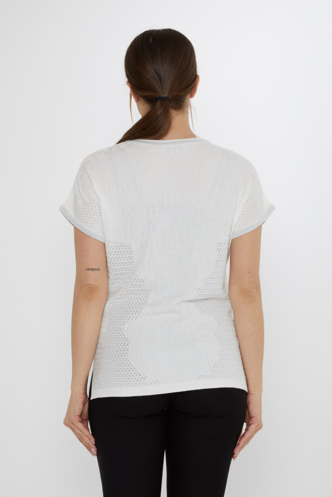 Triko Kazak Yırtmaç Detaylı Ekru - 31249 | KAZEE (3'lü Set L-XL-2XL) - 6