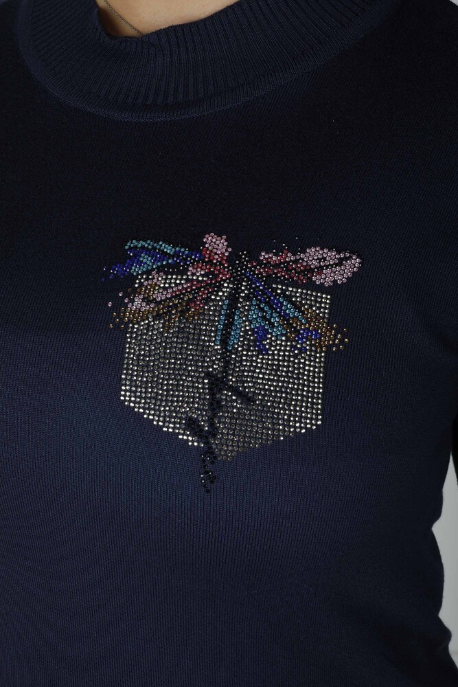 Трикотаж Свитер с карманами и каменным узором, темно-синий - 30473 | KAZEE (набор из 4 шт. L-XL-2XL-3XL) - 2