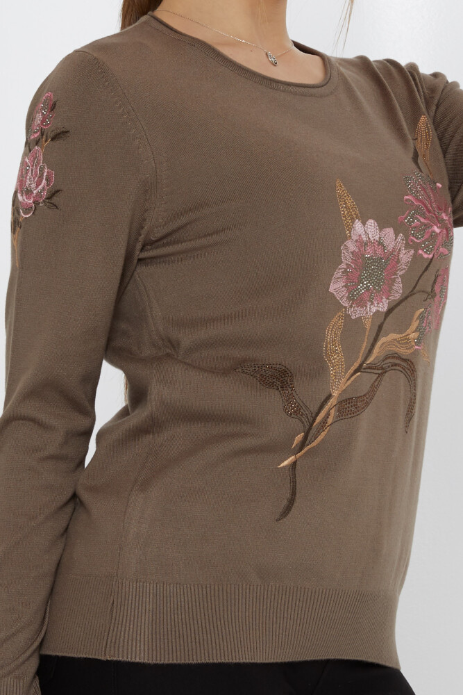 Трикотаж Свитер Норка с цветочной вышивкой - 31673 | KAZEE (Набор из 3 шт. L-XL-2XL) - 4