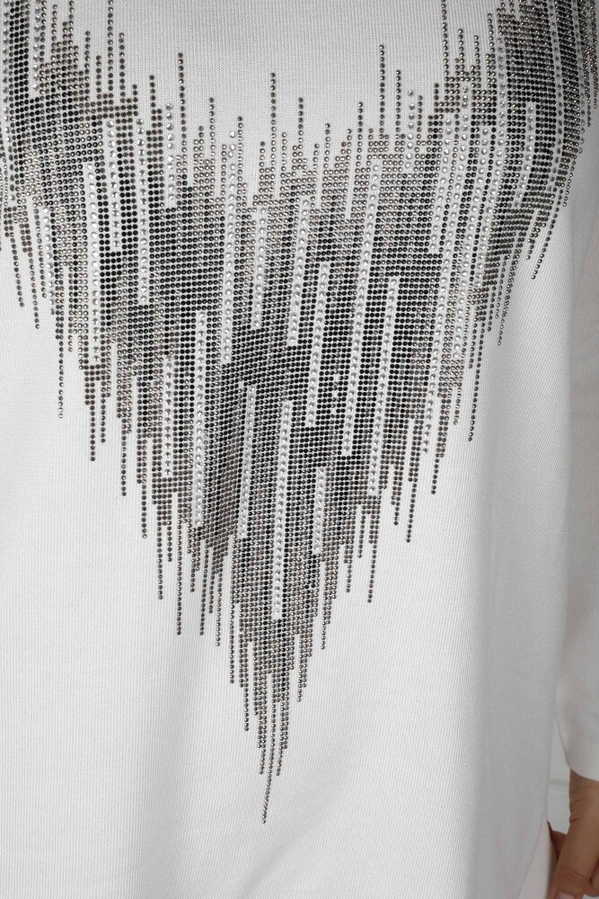 Трикотаж Свитер с разрезом Экрю - 30220 | KAZEE (набор из 4 шт. L-XL-2XL-3XL) - 3