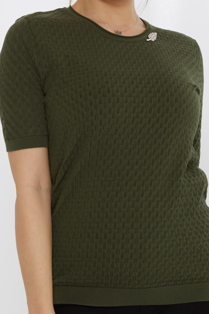 Трикотаж Свитер с брошью-Листиком Верт - 31811 | KAZEE (Набор из 3 шт. M-L-XL) - 3