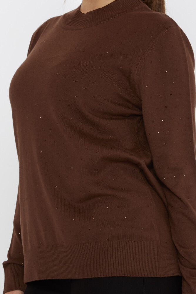 Трикотаж Свитер с каменной вышивкой Коричневый - 31513 | KAZEE (Набор из 3 шт. L-XL-2XL) - 4