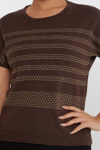 Трикотаж Свитер с коротким рукавом Коричневый — 31652 | KAZEE (набор из 3 шт. M-L-XL) - 3