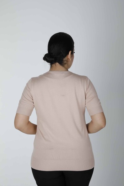 Трикотаж Свитер с коротким рукавом Бисквитный — 15943 | KAZEE (набор из 3 шт. S-M-L) - 3