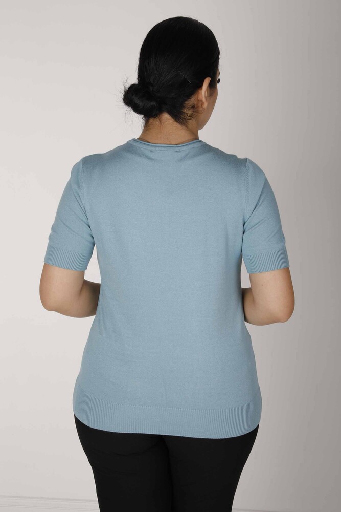 Трикотаж Свитер с коротким рукавом мятный — 15943 | KAZEE (набор из 3 шт. S-M-L) - 3