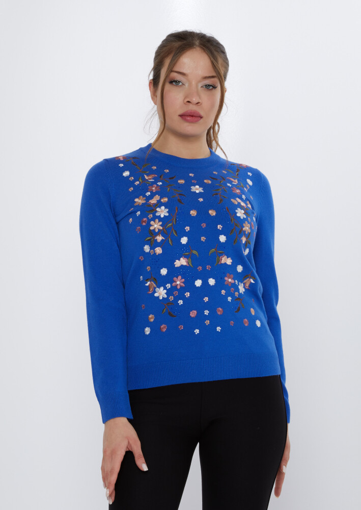 Трикотаж Свитер с красочной вышивкой Сакс - 31122 | KAZEE (Набор из 3 шт. M-L-XL) - 2