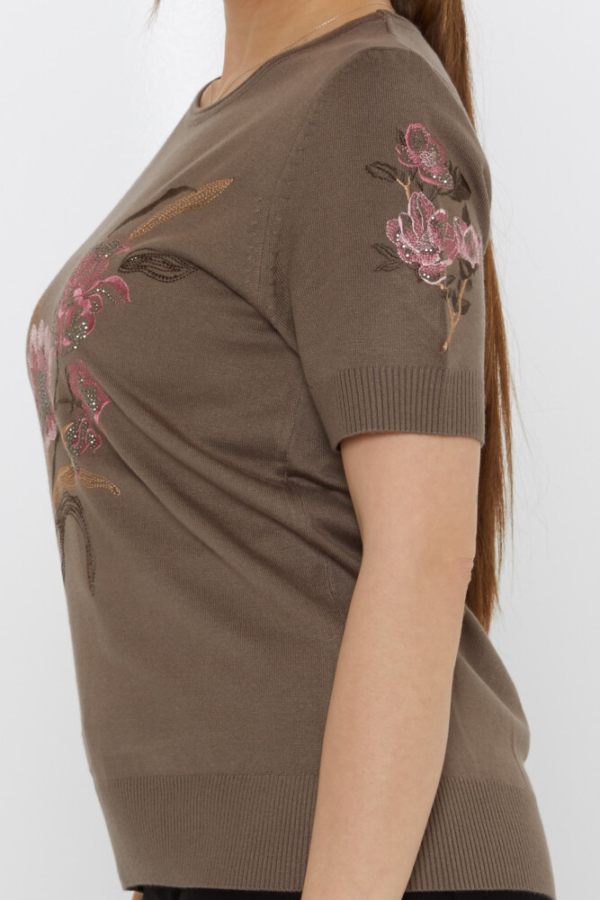 Трикотаж Свитер с цветочной вышивкой Норка - 31725 | KAZEE (Набор из 3 шт. L-XL-2XL) - 4