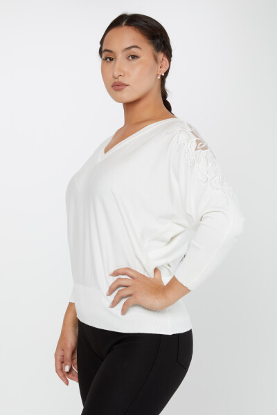 Трикотаж Свитер с вышивкой цвета экрю - 30924 | КАZEE (набор из 4 шт. M-L-XL-2XL) - 2