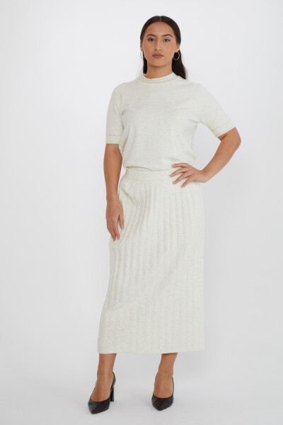 Трикотаж Юбка с блестками цвета экрю - 31548 | KAZEE(набор из 3 шт. L-XL-2XL) - Kazee (1)